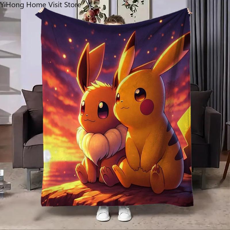 Charizard Pokemon Japan Cartoon Flannel Blanket Fluffy Children and Adults Sofa Plush Bedspread Throw Lunch Blanket for Sofa Bed