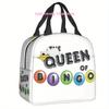 Bingo Queen Lunch Box Women Waterproof Thermal Cooler Food Insulated Lunch Bag Office Work Resuable Picnic Tote Bags