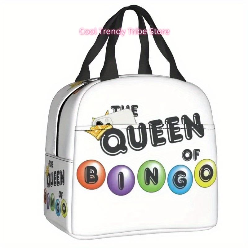 Bingo Queen Lunch Box Women Waterproof Thermal Cooler Food Insulated Lunch Bag Office Work Resuable Picnic Tote Bags
