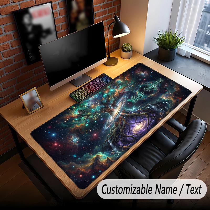 Tree of Life Theme Custom Mouse Pad Personalized With Name Text Customized Desk Mat For Office Home Decor