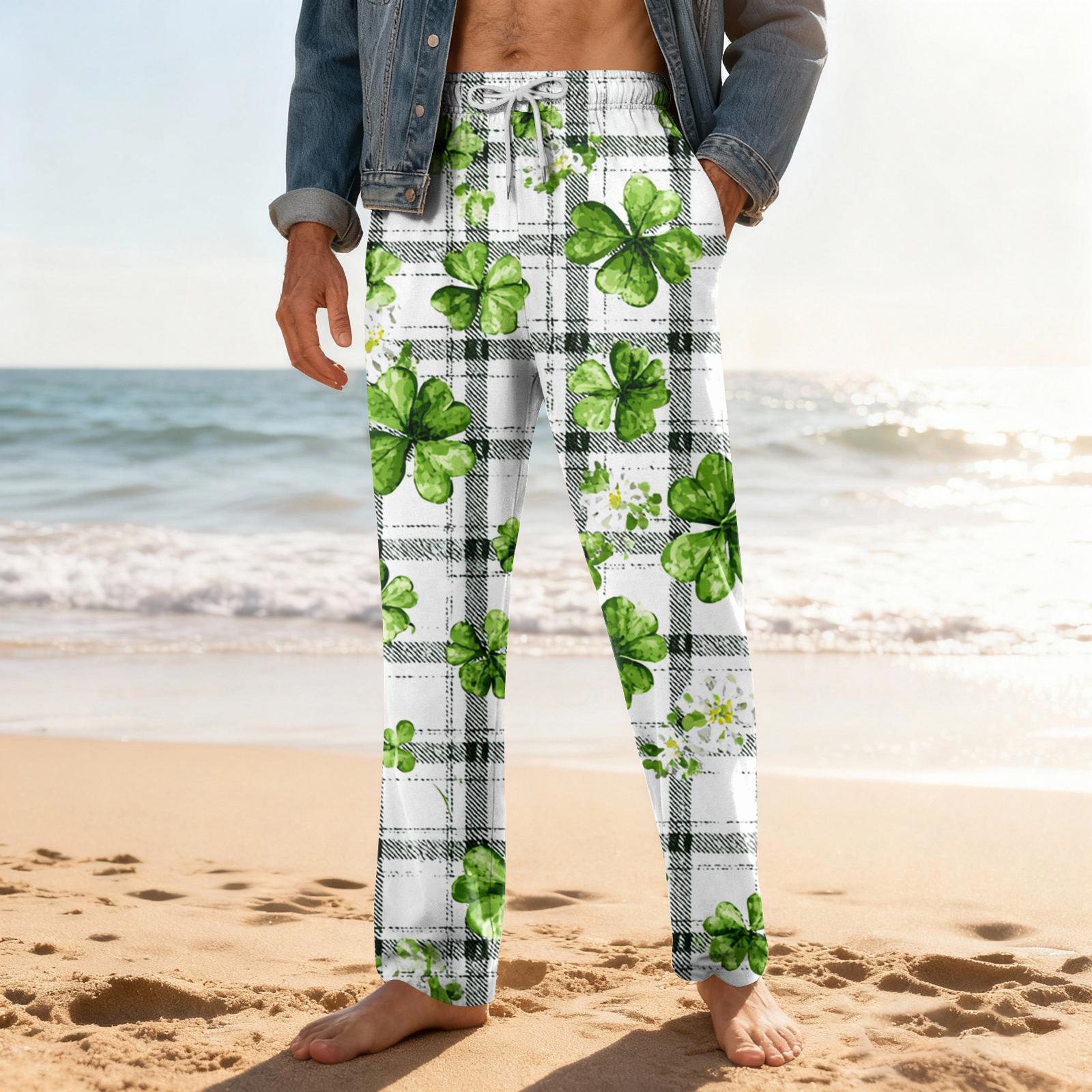 

Men s Home Soft Pajama Pants Drawstring With Pockets Casual Sports Pants XL білий