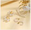 Vintage Pearl Hoop Earrings For Women, Waterproof Stainless Steel Fashion Hypoallergenic Girls Pearl Earrings