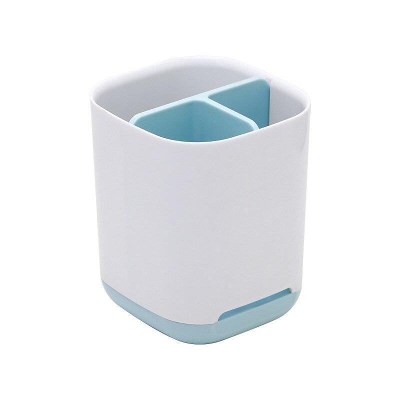 Toothbrush Holder Bathroom Multifunctional Compartment Draining Storage Rack Cosmetic Toiletries Organizing Storage Box