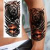 1 Sheet Watercolor Wolf Lion Pirate Ship Tiger Eagle Temporary Tattoos For Men Adults Water Transfer Fake Temp Tattoo Body Art