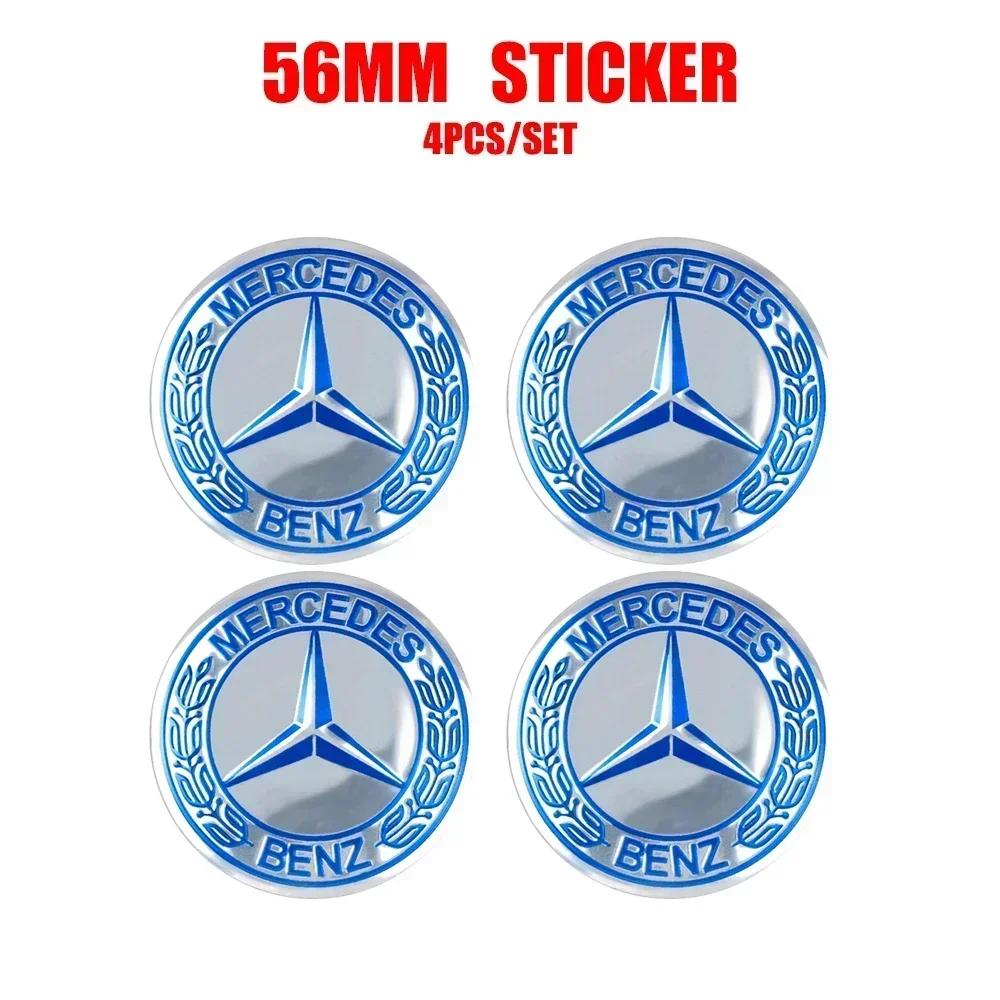 Samolepka na auto Pro Mercedes Benz 4ks 60/63/68MM Krytka středu kola auta Kryt náboje kola Příslušenství Pro MERCEDES BENZ AMG W108 W124 W12