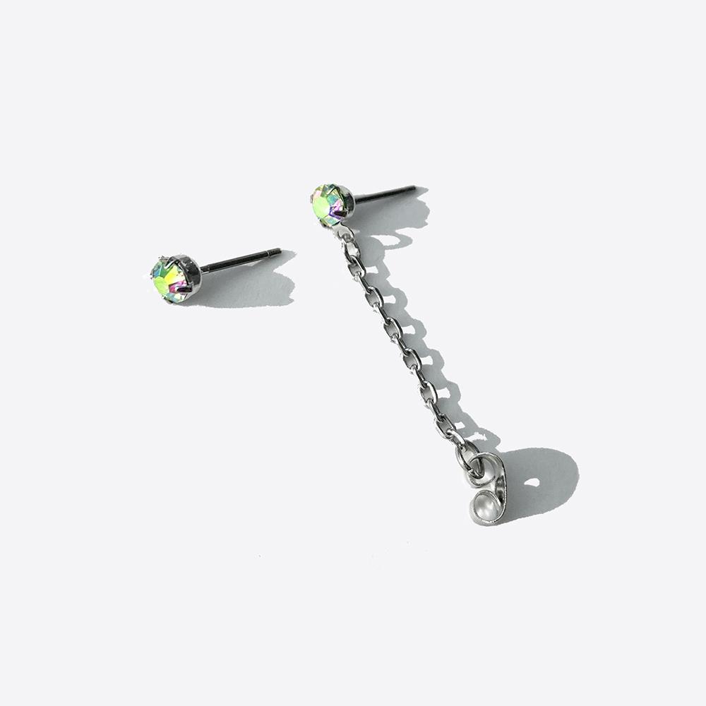 Rush Off Aurora Cubic Chain Earrings (Titanium Posts)