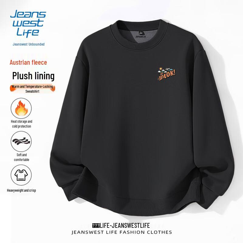 Jeanswest Life Herren Schweres Fleece Rundhals-Sweatshirt
