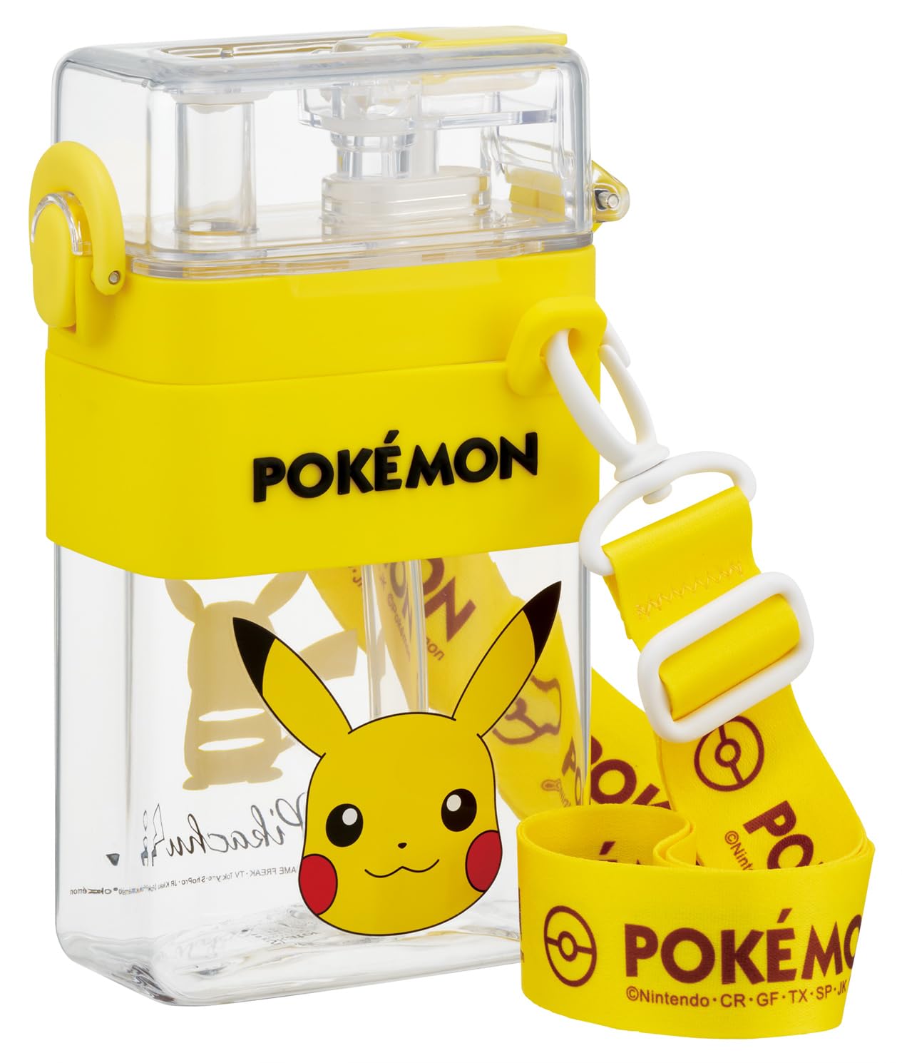 

Skater Square Water Direct Shoulder 2-Way Bottle, 600ml, Straw, Drinking, Cover, Strap, Pokémon, Boys, PSQW6-A