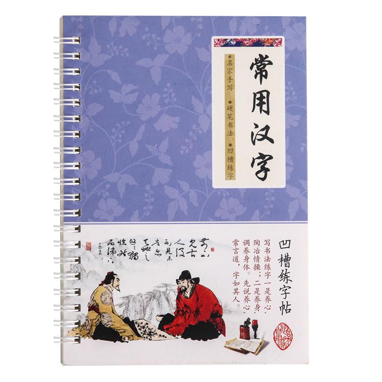 6Pcs/Sets 3D Chinese Characters Reusable Groove Calligraphy Copybook Learn Hanzi Adults Art Writing Practice Books Libros