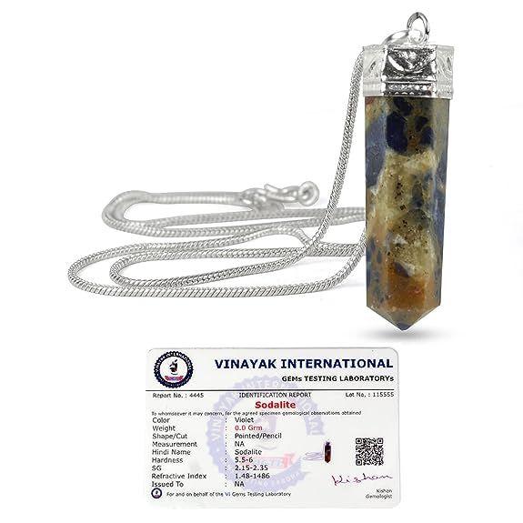 Colgante de lápiz de piedra de cristal de calidad AAA con certificado natural de cristal Reiki con certificado y cadena de metal para curación y piedras preciosas curativas de cristal