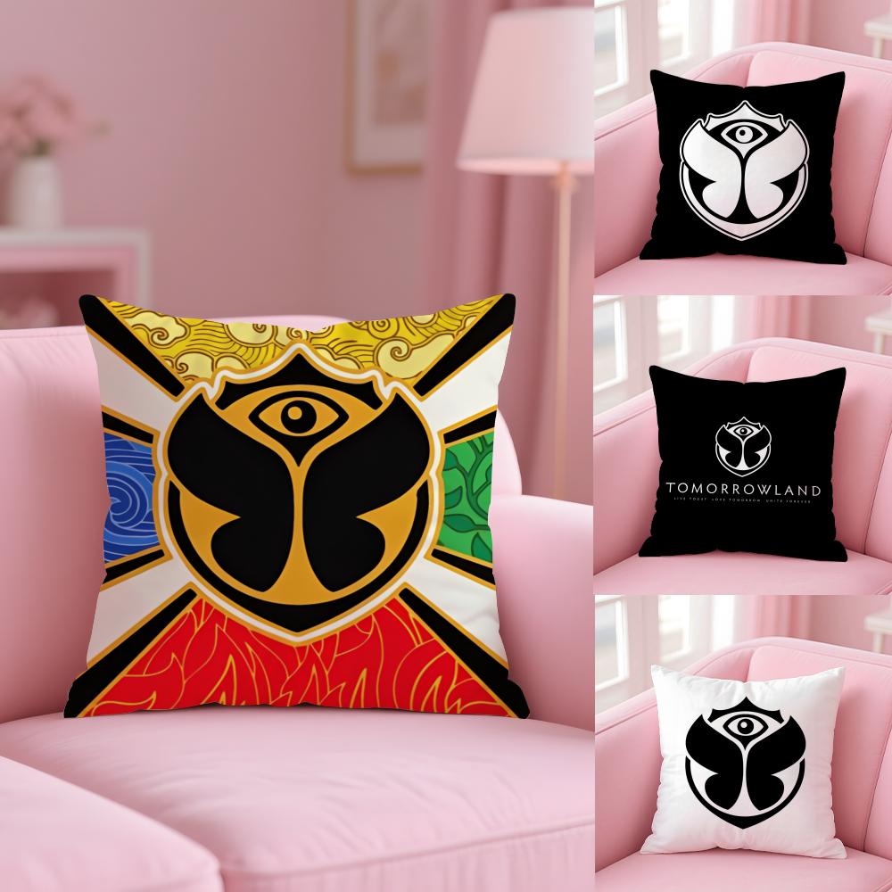 Cushion Cover Tomorrowland Music Festival Plush Fabric Soft Double-Sided Printed Sofa Warm Winter Home Gift Pillow Case