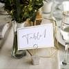 UrbanMingle Place Cards Pack of 120 - Small Tent Cards with Gold Foil Border