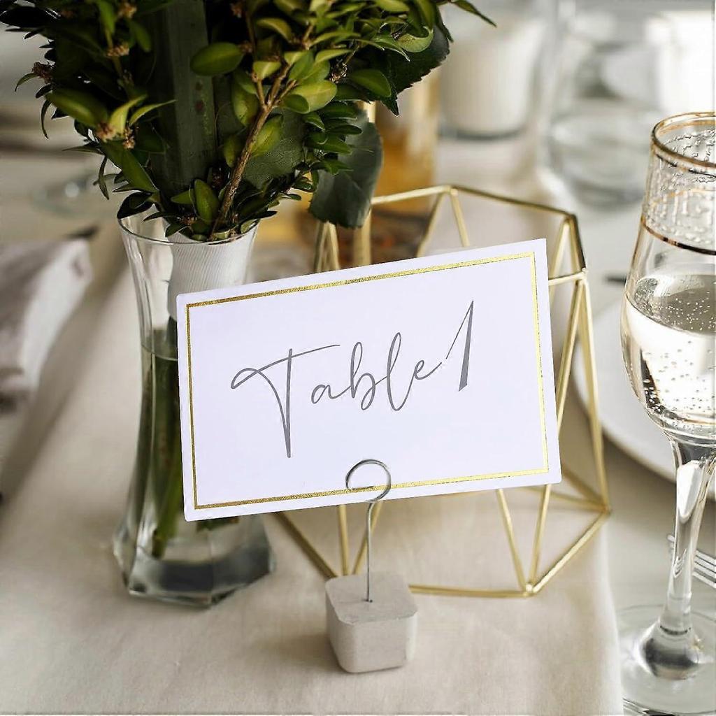 UrbanMingle Place Cards Pack of 120 - Small Tent Cards with Gold Foil Border