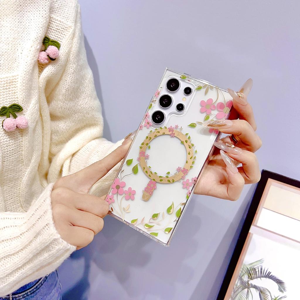 Odpowiednie dla Samsunga S25ultraN52 Pokryte IMD Magnetyczne Gaussa S24plus Kwiat S23FE Etui na telefon