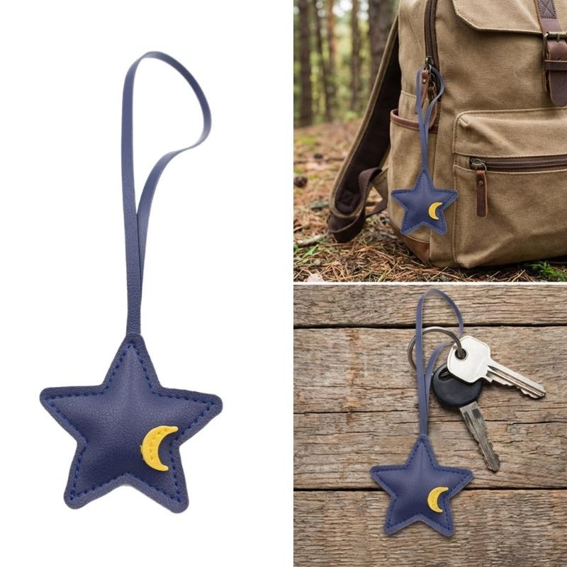 Innovative Star Shaped Keychain Lightweight PU Bag Pendant Stylish Bag Charm for Modern Lifestyle Home and Car Decors