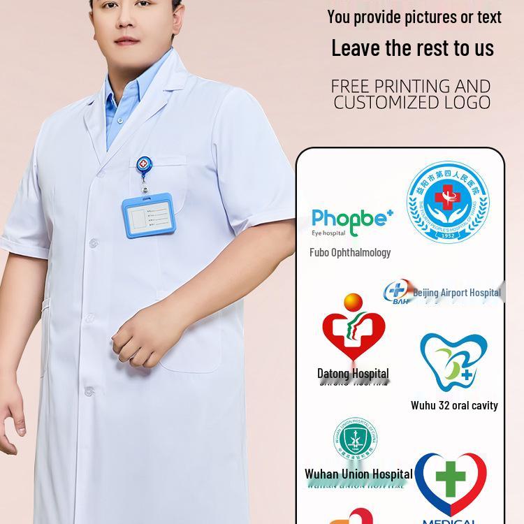 Women's Plus Size Long-Sleeve White Lab Coat - Lightweight and Loose-Fit for Medical Professionals