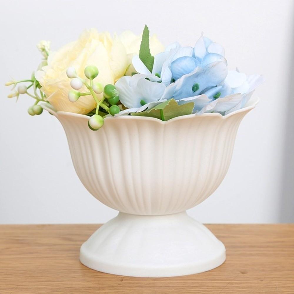 White Roman Plant Pot Decorative Desktop Vase New Flower Planter  Green Plant