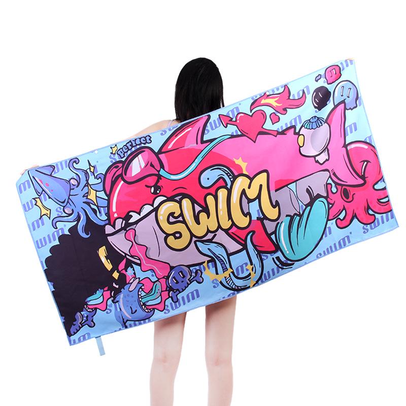 Double-Sided Plush Microfiber Beach Towel, 70x150cm - Quick-Drying, Skin-Friendly, Portable Shawl