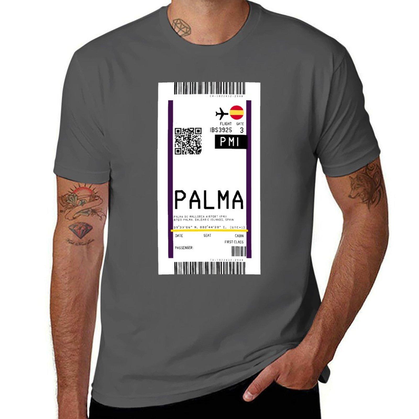 Palma de Mallorca International Airport (PMI) Boarding Pass rickrolled T-Shirt sublime mens big and tall t shirts 4XL