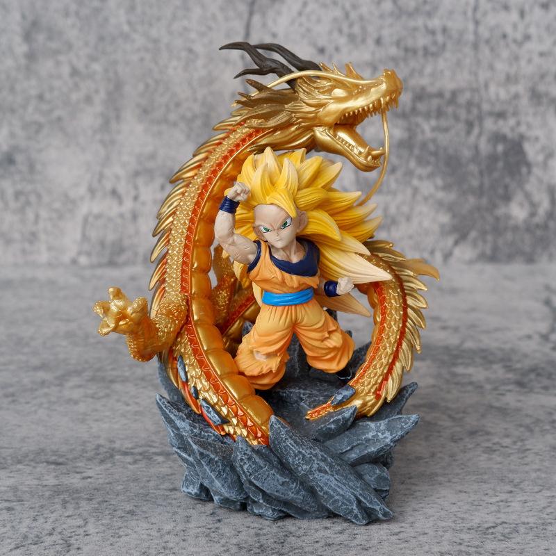 Q Version Anime Dragon Ball Dragon Fist Super 3 Son Goku Super Saiyan Gk Statue Toys Collectible Model Doll Children Present