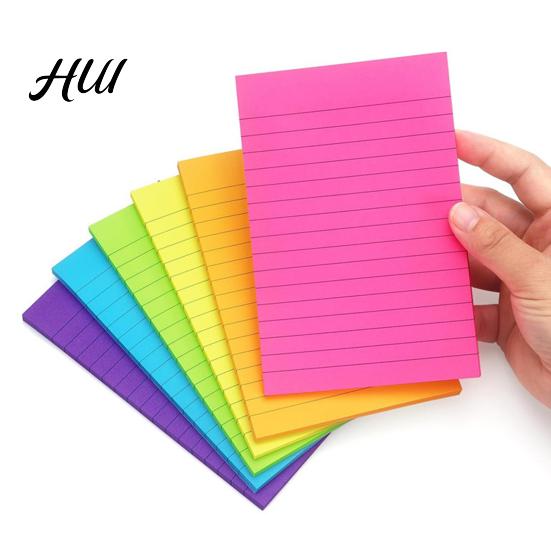 Classification Stick Notes 6 Pcs Lined Notes, 6x4in Ruled Self-Stick Pads, 45 Sheets/Pad Colorful Bright Highlight Adhesive Sticking Memo Pads for to
