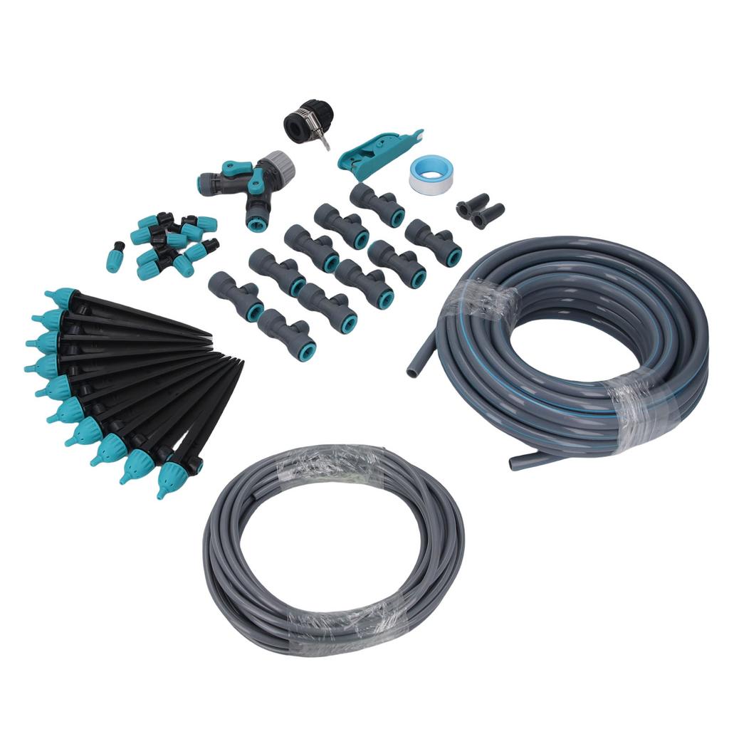 10m Greenhouse Micro Drip Irrigation Kit with Tubing Hose Adjustable Nozzle Garden Watering System