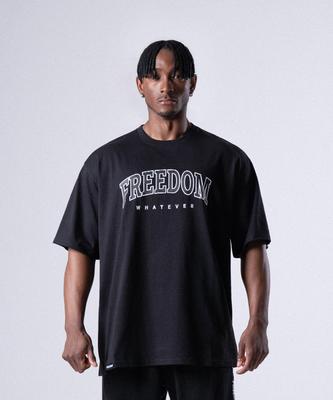 FREEDOM Arch Logo Semi-Oversized T-Shirt (Black/White)