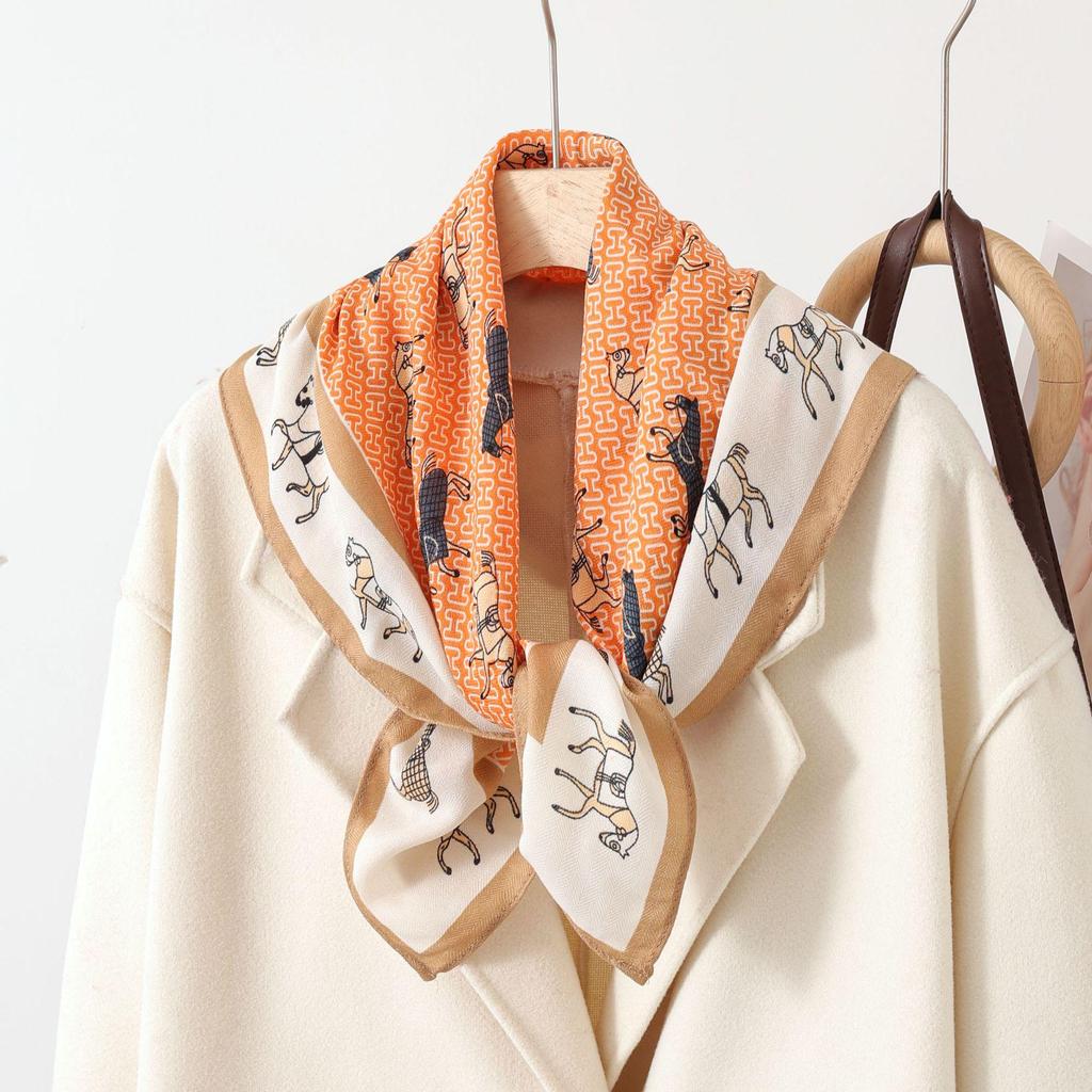 Paisley Patchwork Cotton & Linen Square Scarf for Women - Silk Neck Tie for Shirts, Suits & Waist - Spring/Summer Fashion Accessory