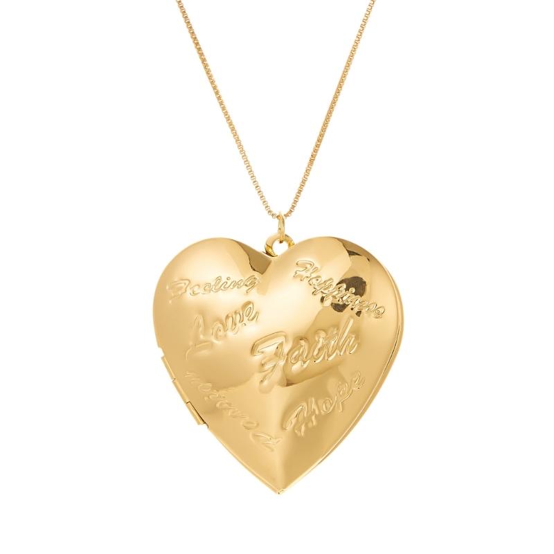 Vintage Heart Locket Necklace With Engraved Floral Designs Adjustable Chain Photo Pendant Jewelry Accessory for Women