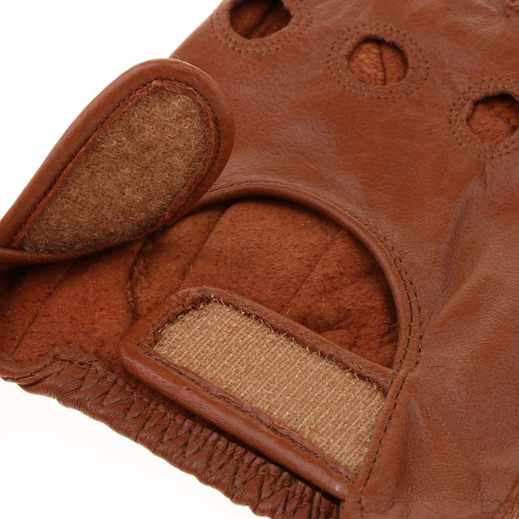 Faux Leather Mens Womens Biker Fingerless Cycle Gloves