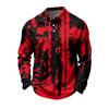 Men's Quick-Dry Mesh Long Sleeve Golf Shirt with Halloween Print for Casual Wear