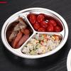 3 Compartment Stainless Steel Round Plate For Food Separation Space Saving Serving Dish Kitchen Dining Accessories