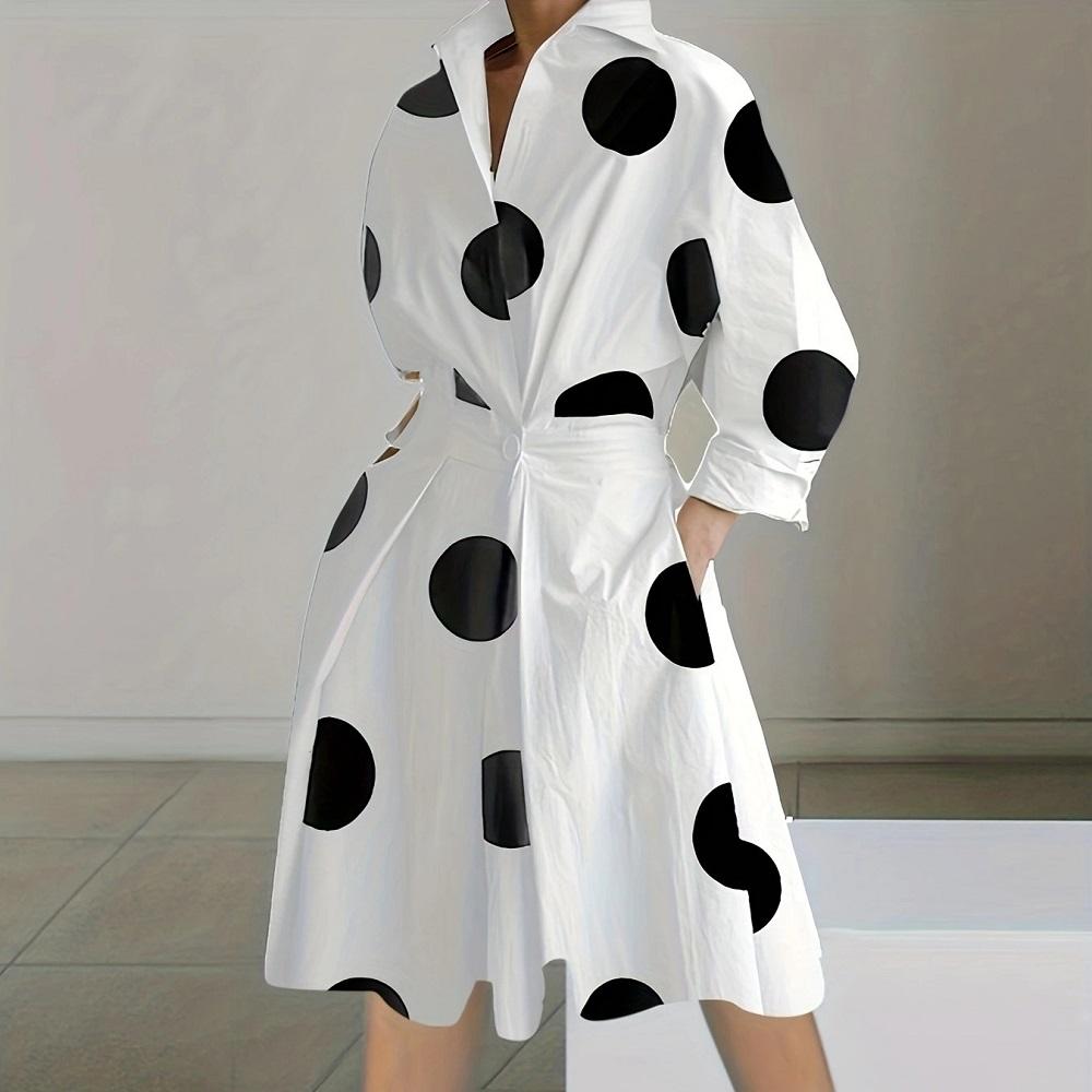 

Длинный рукав Большие размеры винтажные новые платья для женщин повседневные свободные миди весна лето осень платье-рубашка S