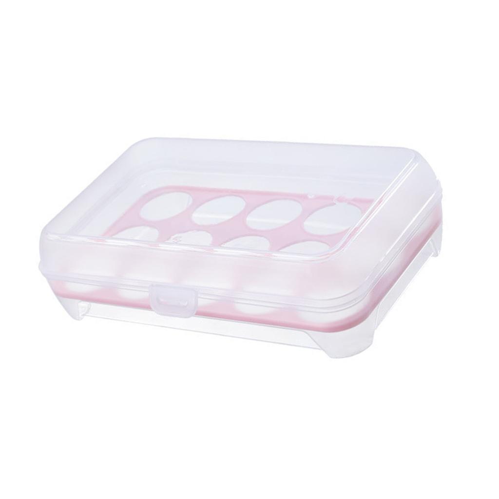 Přenosný držák na vejce 15 přihrádek Multifunkční průhledná nádoba na skladování vajec do lednice kuchyně