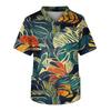 Men's Casual Short-Sleeved V-Neck Printed Front Pocket Top