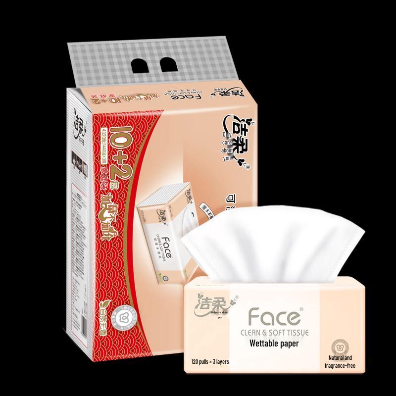 Jie Rou Pink Face 3-Ply Facial Tissues