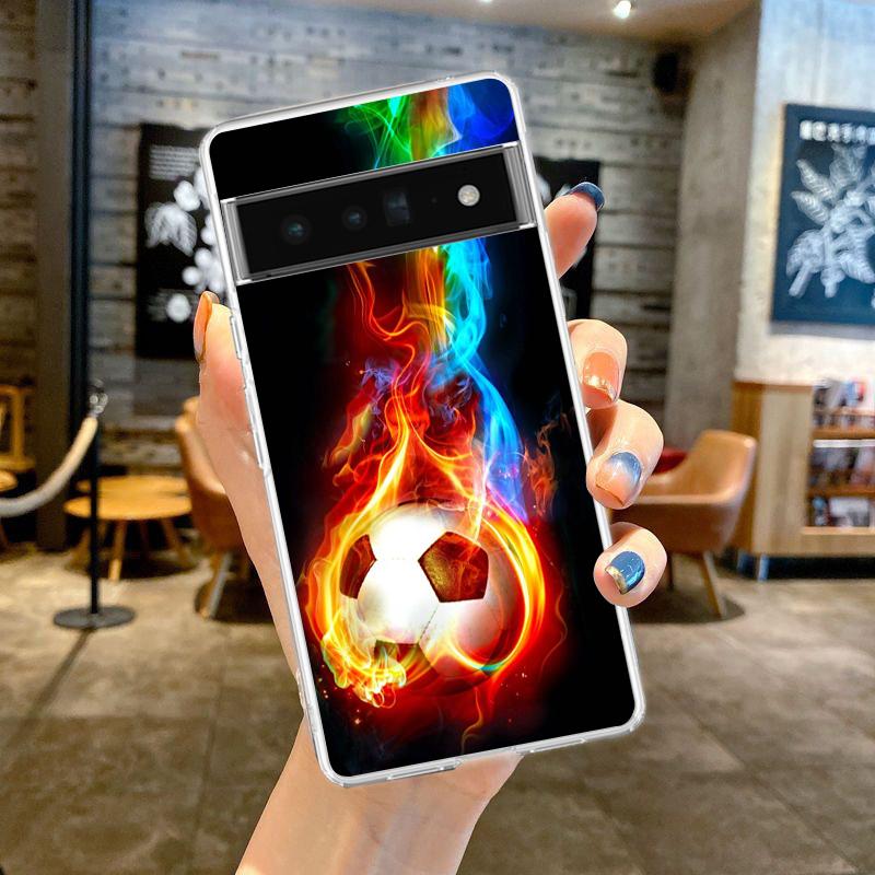 

Чехол для телефона «Футбольная страсть» с футбольным мячом для Google Pixel 9 Pro XL 8 7 6 Pro 8A 7A 6A 5 4 5A 4A 3A XL 5G Силиконовый ТПУ Прозрачный Чехол Pixel 5