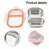 Small Stainless Steel Snack Container with Leak Proof Lid 2 Compartments