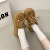 Lace-up round head casual versatile platform single shoes autumn 2025 new literary and artistic style retro explosive loafers