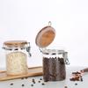 KKC Coffee Bean Storage Jar, 250g Coffee Beans, Powder, Sugar, Tea, Snow Peak Glass Canister, Airtight Storage Container, 800ml, Set of 2 + 1 Spoon