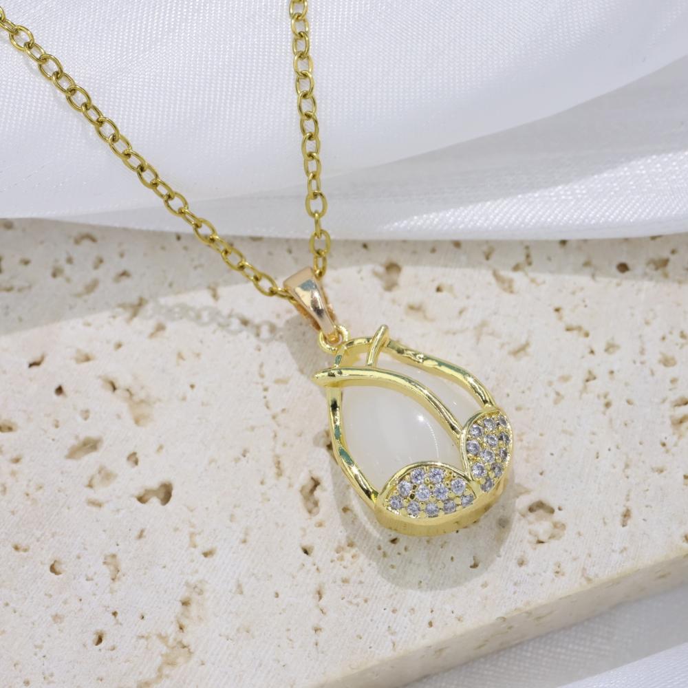

Fashion Tulips Pendant Necklaces for Women Fashion Zirconia Necklace Wedding Party Jewelry Accessories