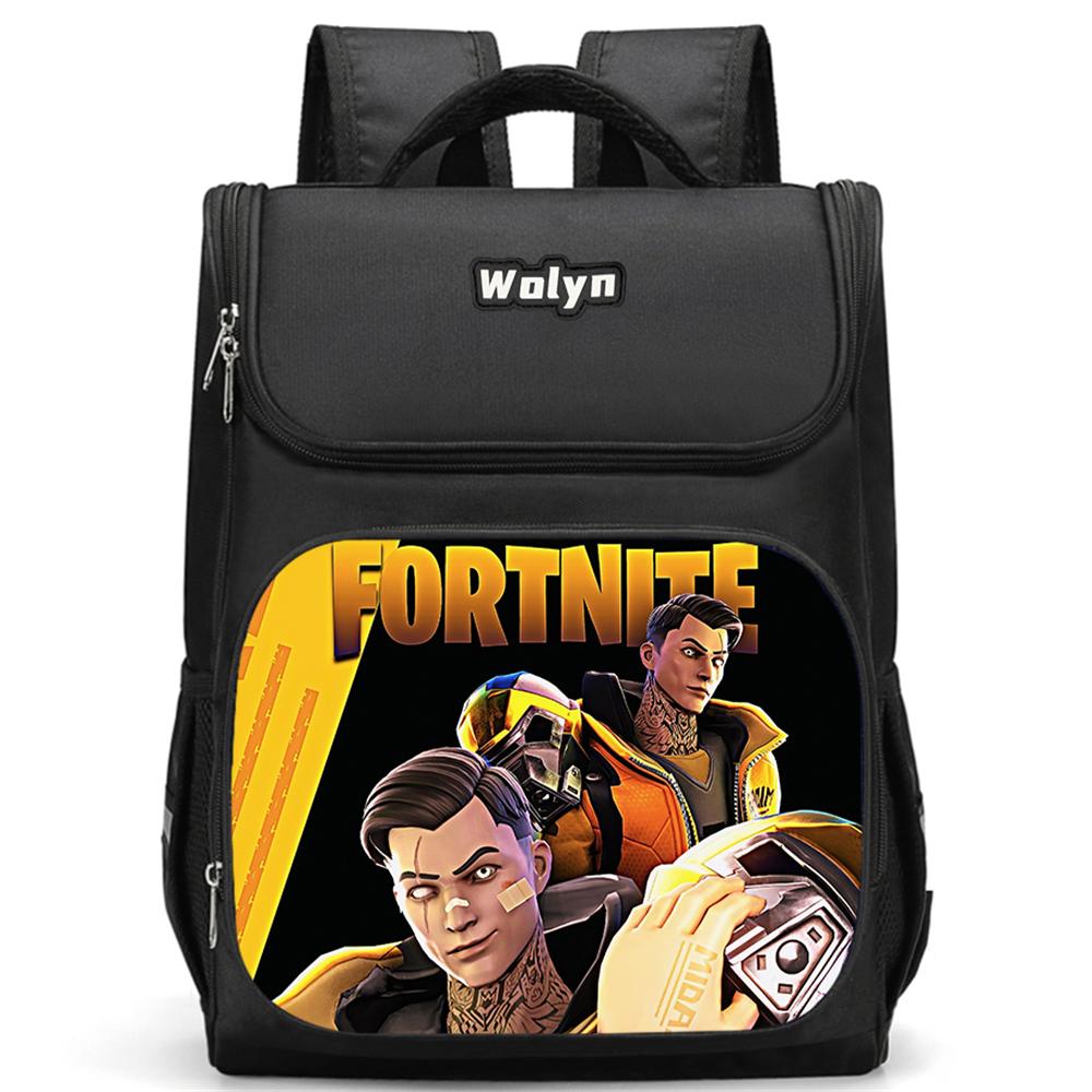 FORTNITE Cartoon Kids School Bag, Large Capacity & Multi Compartment Durable Backpack for School & Daily Use,Boys&Girls Age 5-10