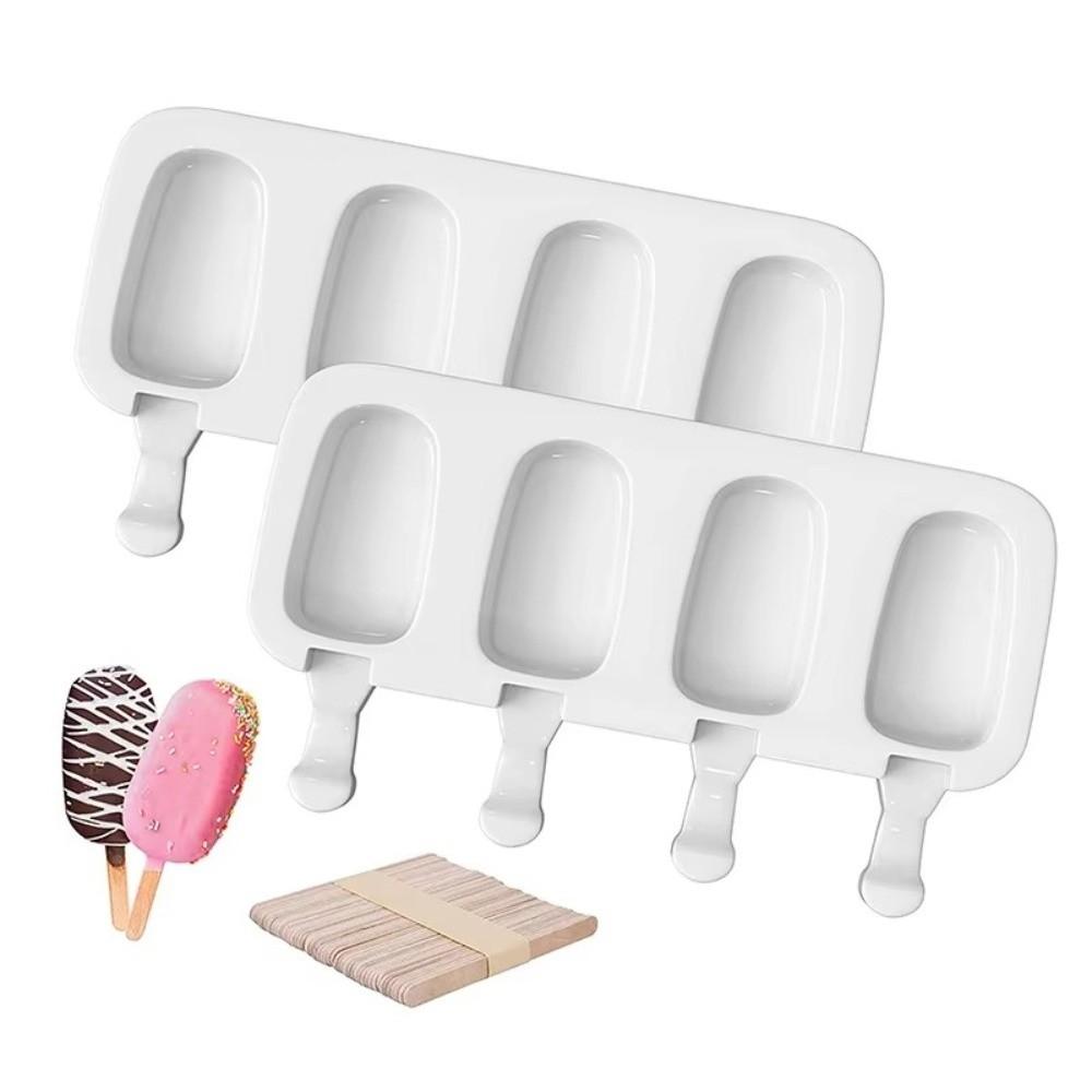 4 Cell Popsicle Mold Oval Cake Pop Mold Maker DIY Ice Cream Mold Summer