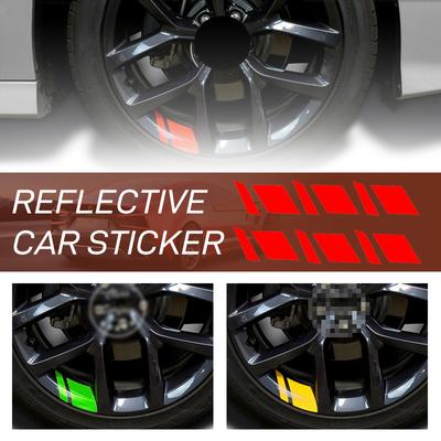 36pcs Reflective Stripe Stickers Car Wheel Rim Vinyl Mark Racing Wheel Hub Decal for Size 18in - 21in Decorative Warning