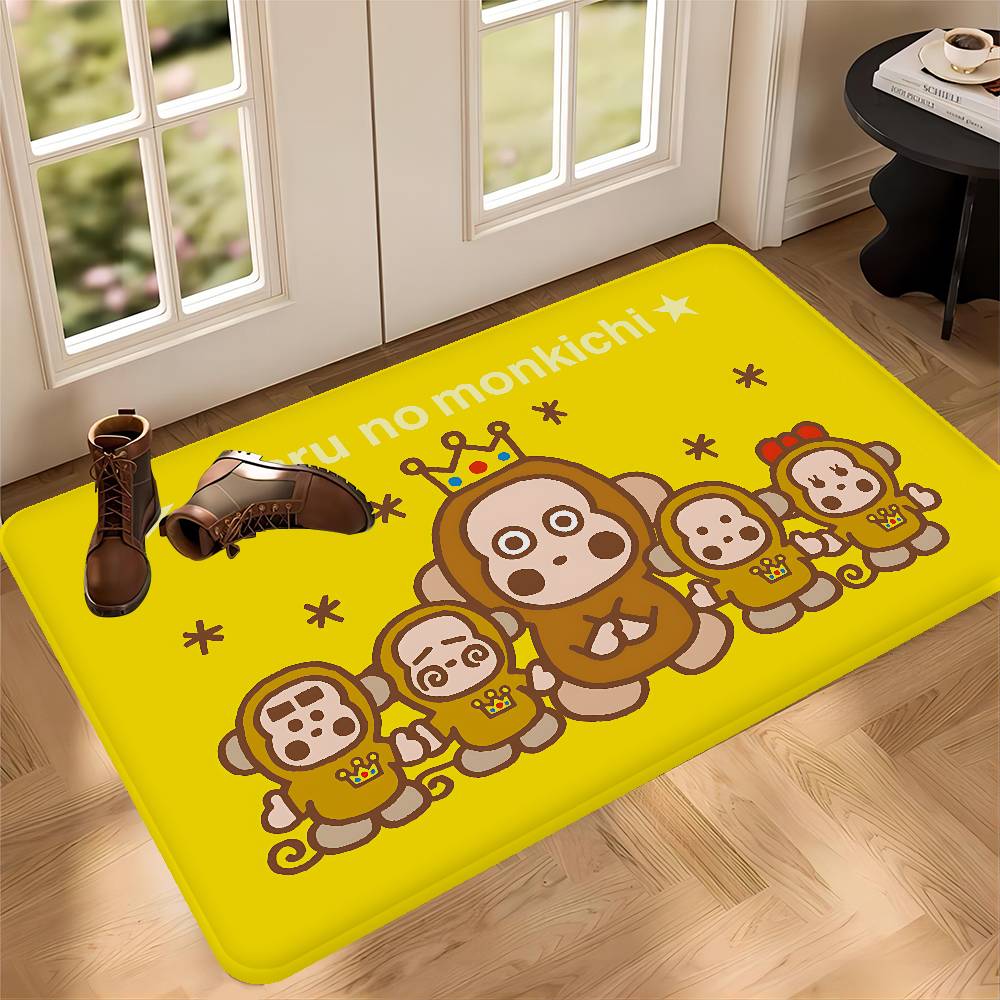 

T-Tappu-kun Bathroom Mat INS Style Soft Bedroom Floor House Laundry Room Mat Anti-skid Welcome Doormat 50x80cm