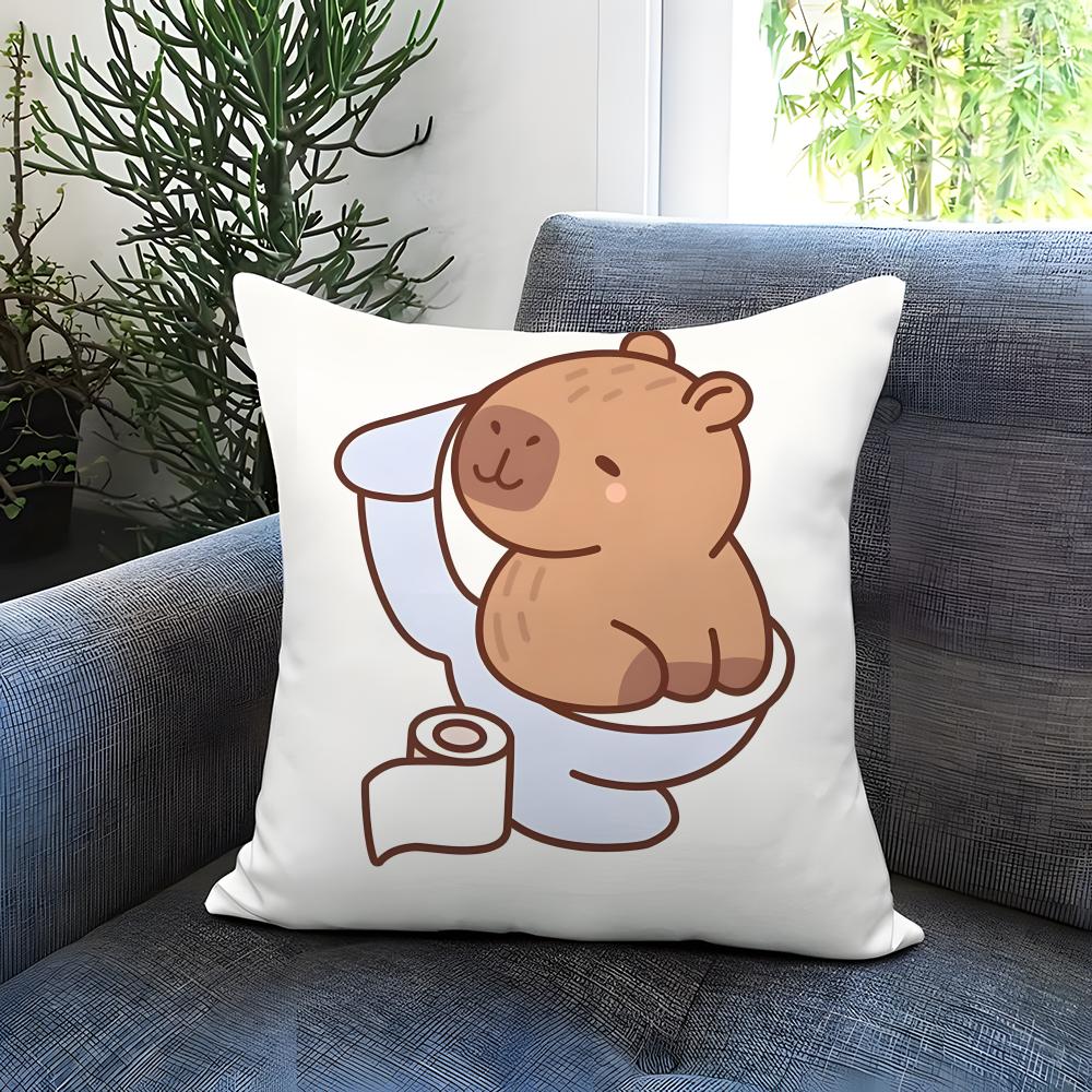 classic animal Capybara Cushion Cover Comfortable Reversible Pillow Cover Ideal for Car Sofa Bedroom Beyond