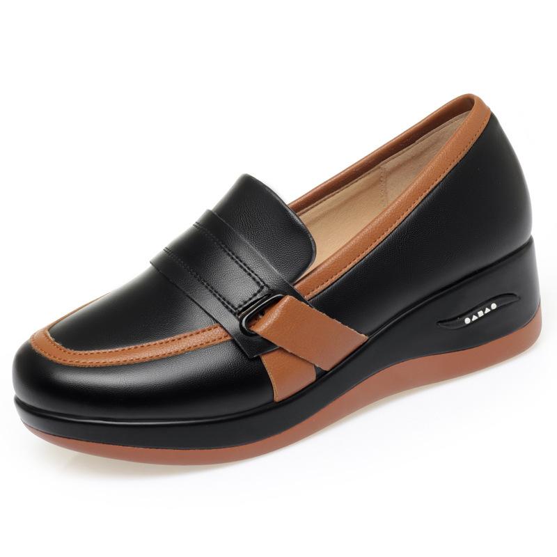 

Универсальные удобные дышащие слипоны из мягкой кожи, лоферы, повседневная обувь 2025, женские туфли на плоской подошве, обувь для вождения для мамы, для работы 41