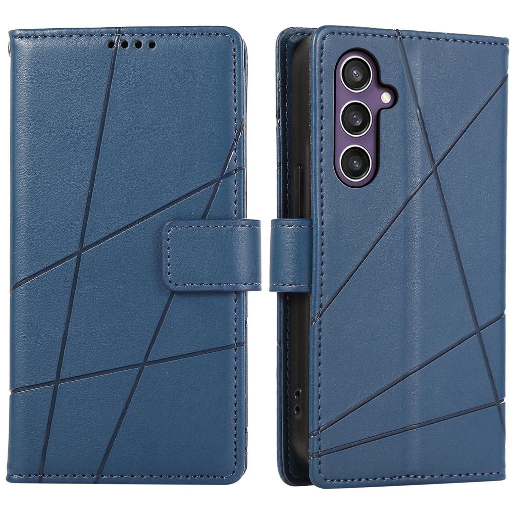 DF-06 For Samsung Galaxy S25 Phone Case Line Imprint Leather Wallet Cover