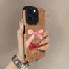 Cherries Lambskin Leather Phone Case For iPhone 17 Pro Max Air 16 15 14 13 12 11 Pro Max Plus X XS MAX XR Hard Back Cover