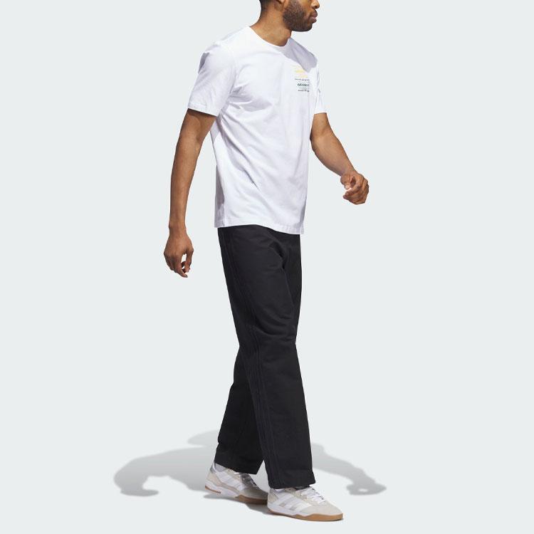 Adidas Originals Trefoil Quality Tee Logo Print Short Sleeve Sports T-Shirt Men Tops White IJ0980